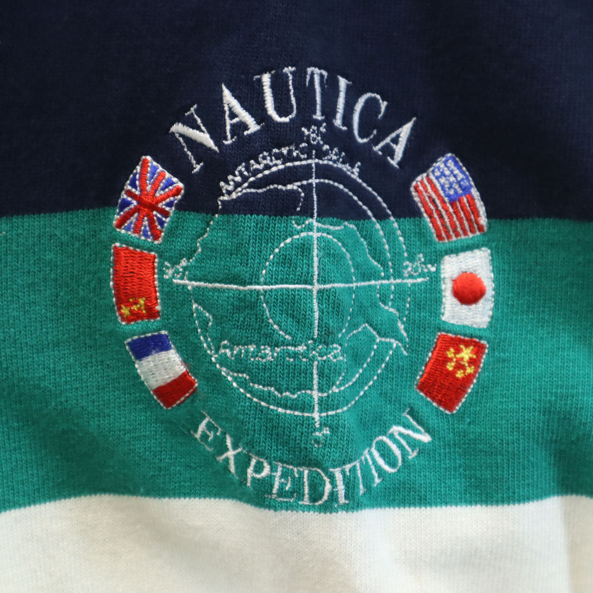 NAUTICA ノーティカ 90s オールド ボーダー柄 長袖 モックネック スウェット XL メンズ