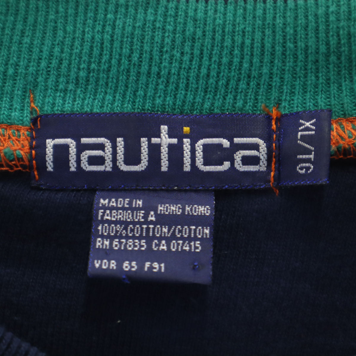 NAUTICA ノーティカ 90s オールド ボーダー柄 長袖 モックネック スウェット XL メンズ