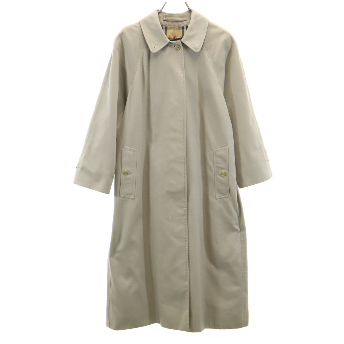 Burberrys バーバリーズ 80s ヴィンテージ ノバチェック柄 ステンカラーコート ベージュ レディース