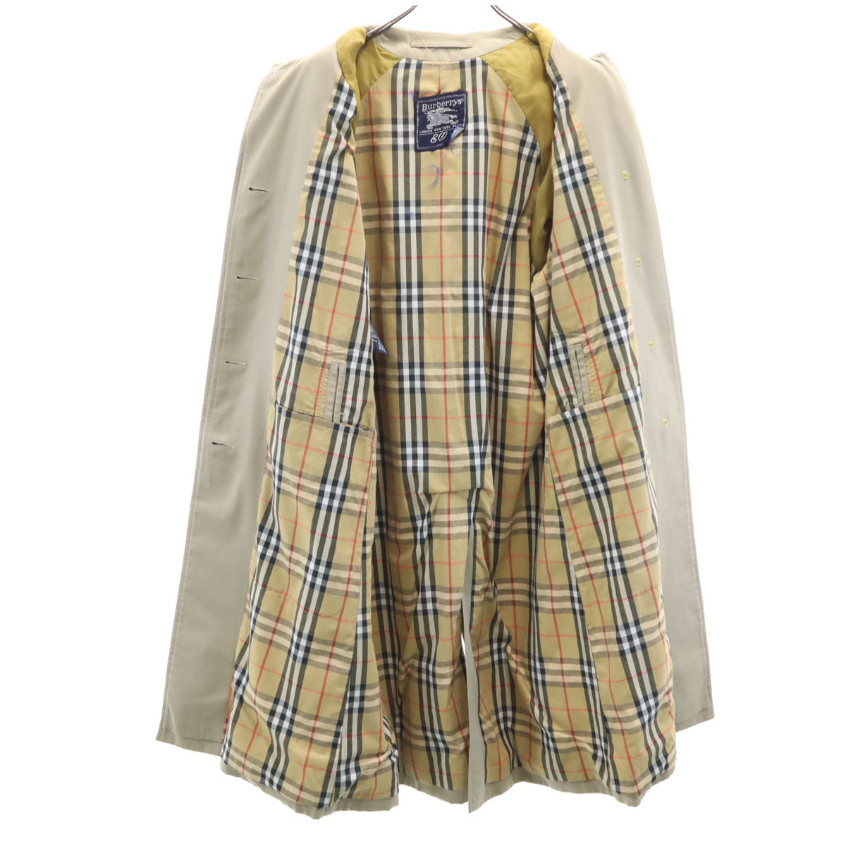 Burberrys バーバリーズ 80s ヴィンテージ ノバチェック柄 ステンカラーコート ベージュ レディース