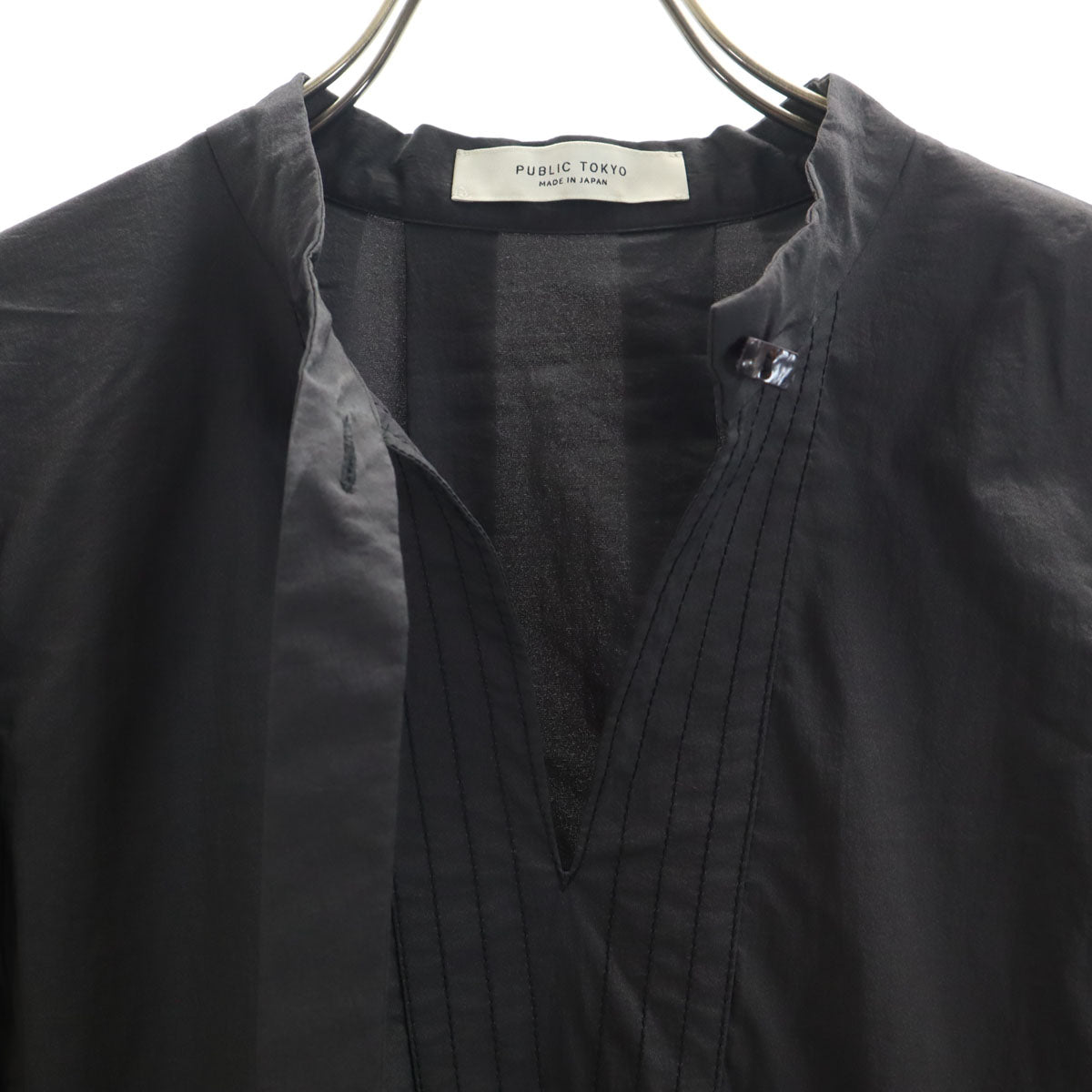 PUBLIC TOKYO パブリックトウキョウ 日本製 長袖 ストレッチ ロングワンピース F グレー系 レディース