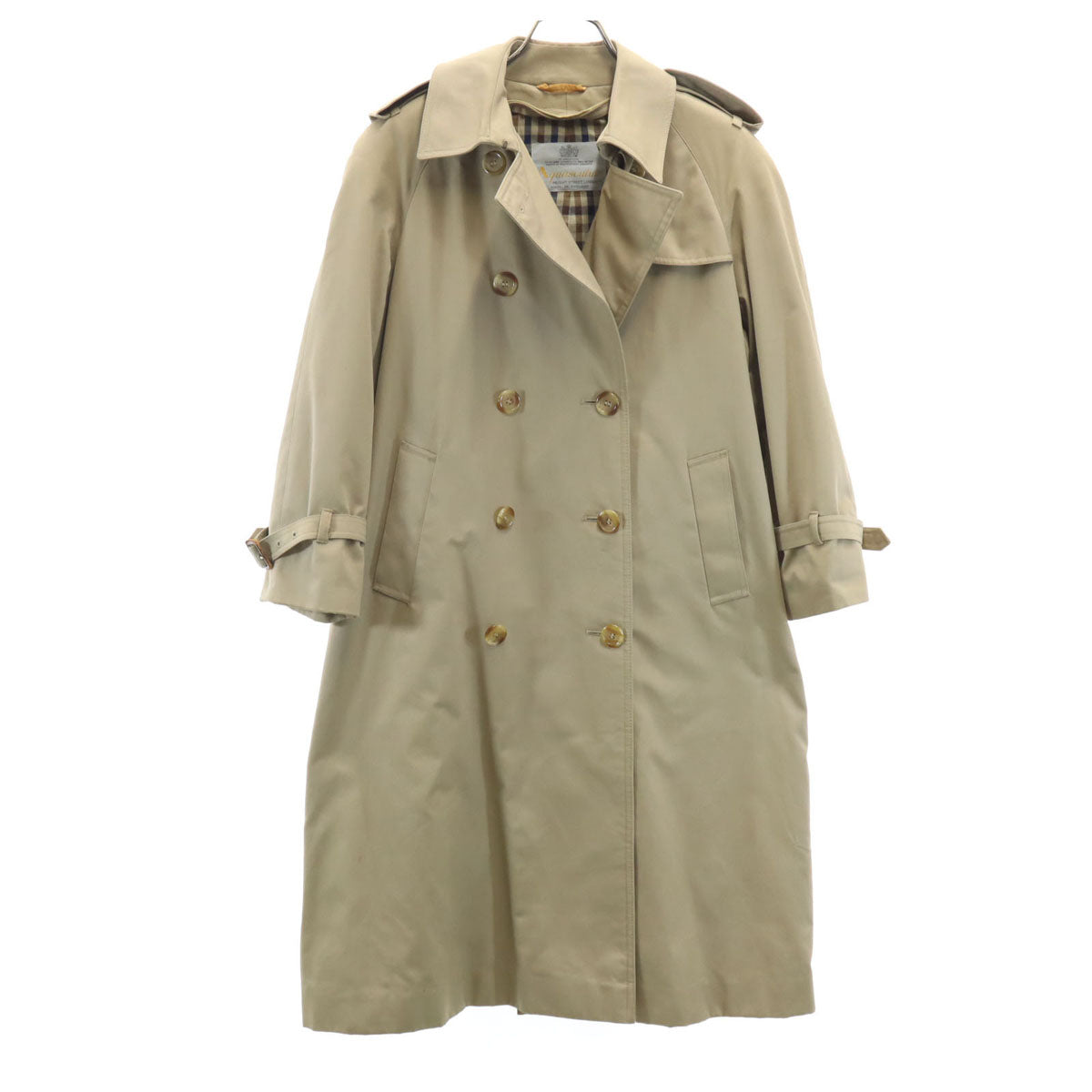 Aquascutum アクアスキュータム 80s ヴィンテージ AQUA5 トレンチコート 6P ベージュ レディース
