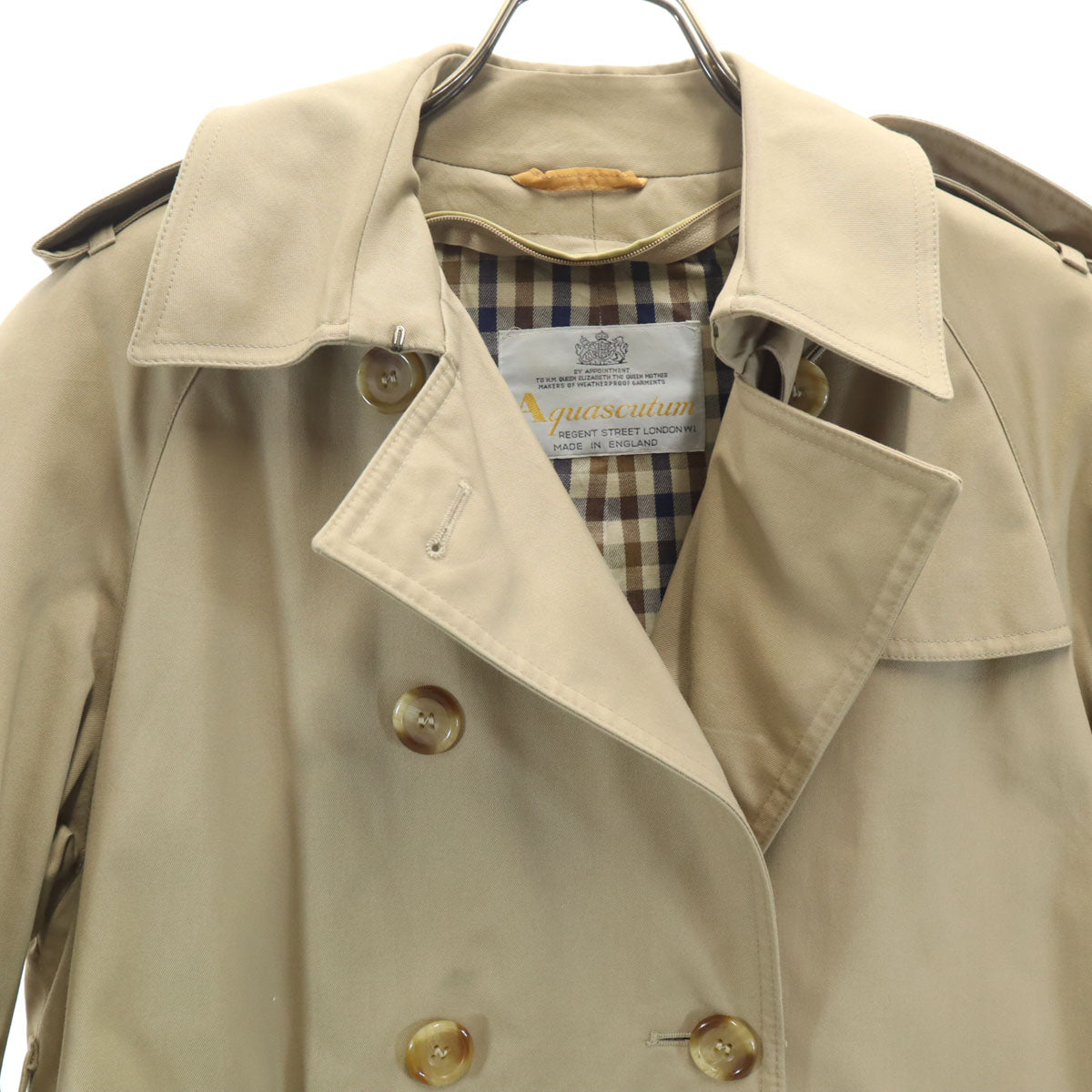 Aquascutum アクアスキュータム 80s ヴィンテージ AQUA5 トレンチコート 6P ベージュ レディース