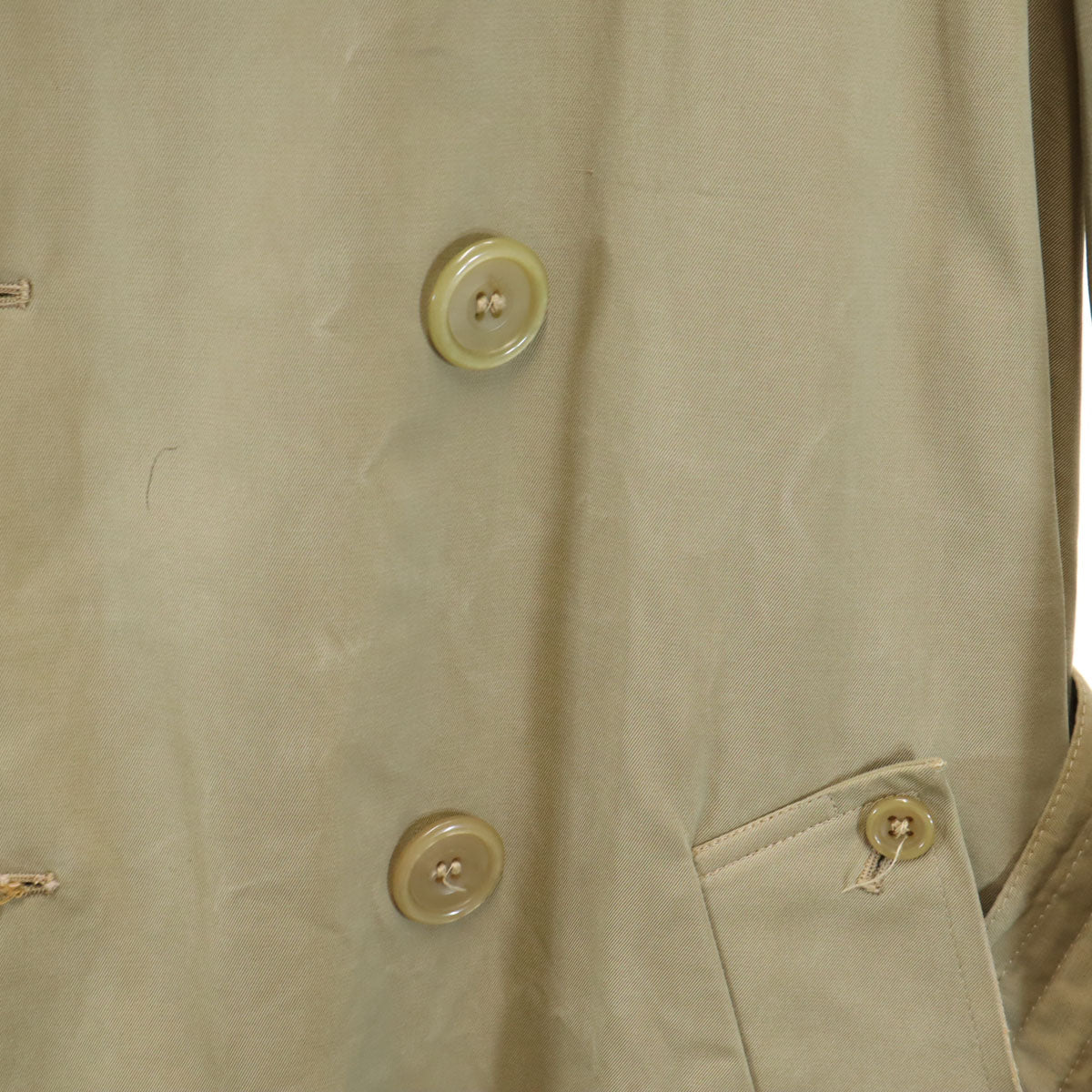 Aquascutum アクアスキュータム 70s 80s ヴィンテージ トレンチコート 36 ライトグリーン ベルト付き メンズ