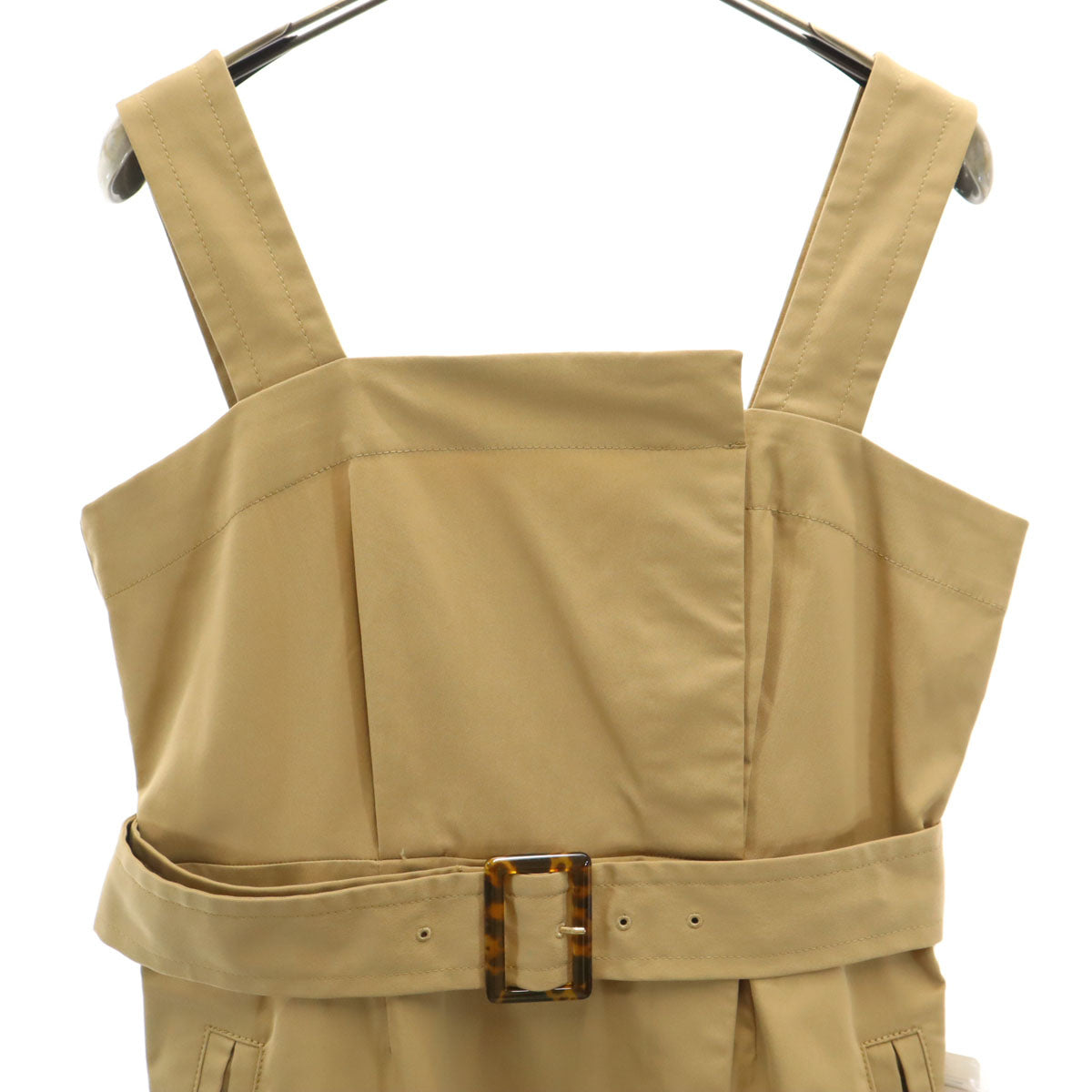 未使用 エメルリファインズ ノースリーブ ワンピース M ベージュ ジャンスカ レディース