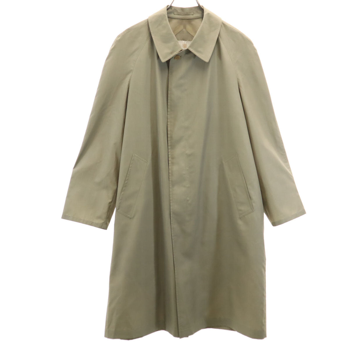 Aquascutum アクアスキュータム 日本製 チェック柄 ステンカラーコート ベージュ メンズ