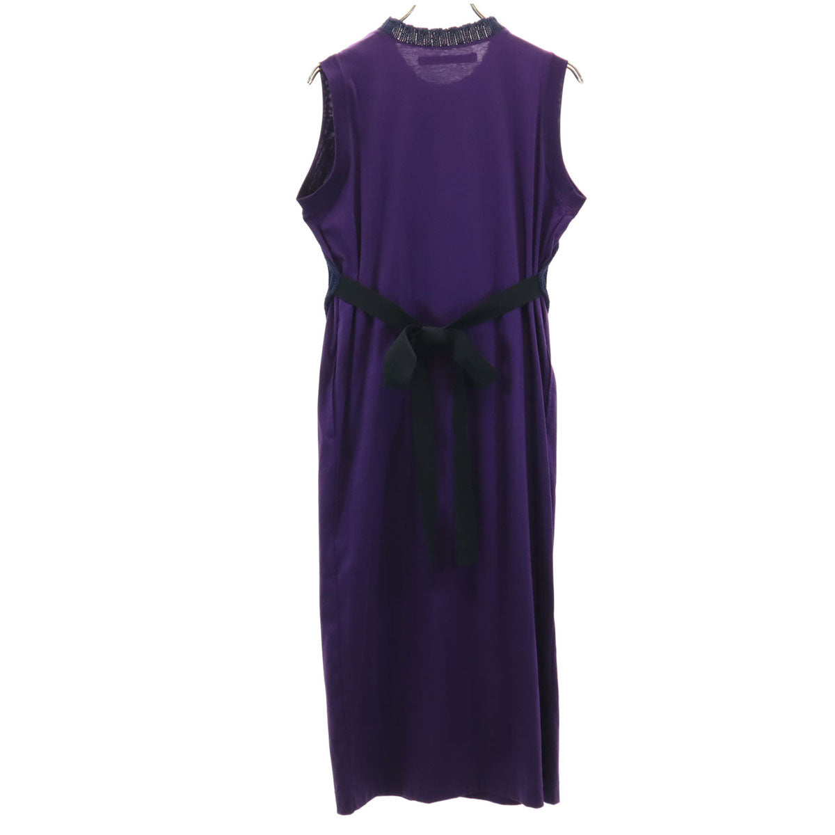 JOHN LAWRENCE SULLIVAN ジョンローレンスサリバン 日本製 ノースリーブ ニットレイヤード ワンピース パープル レディース