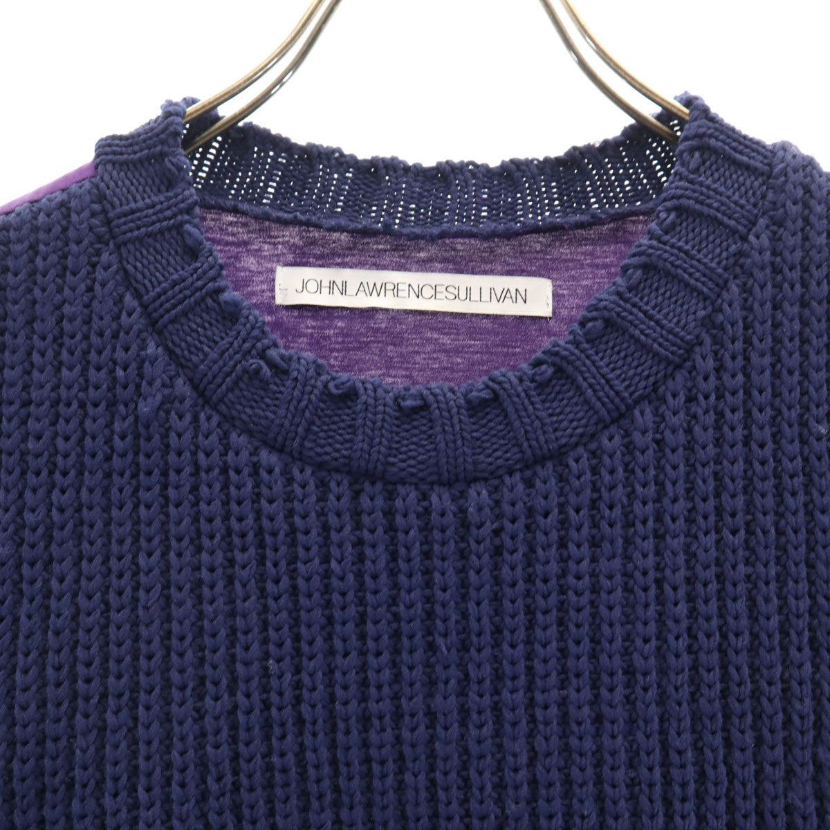 JOHN LAWRENCE SULLIVAN ジョンローレンスサリバン 日本製 ノースリーブ ニットレイヤード ワンピース パープル レディース