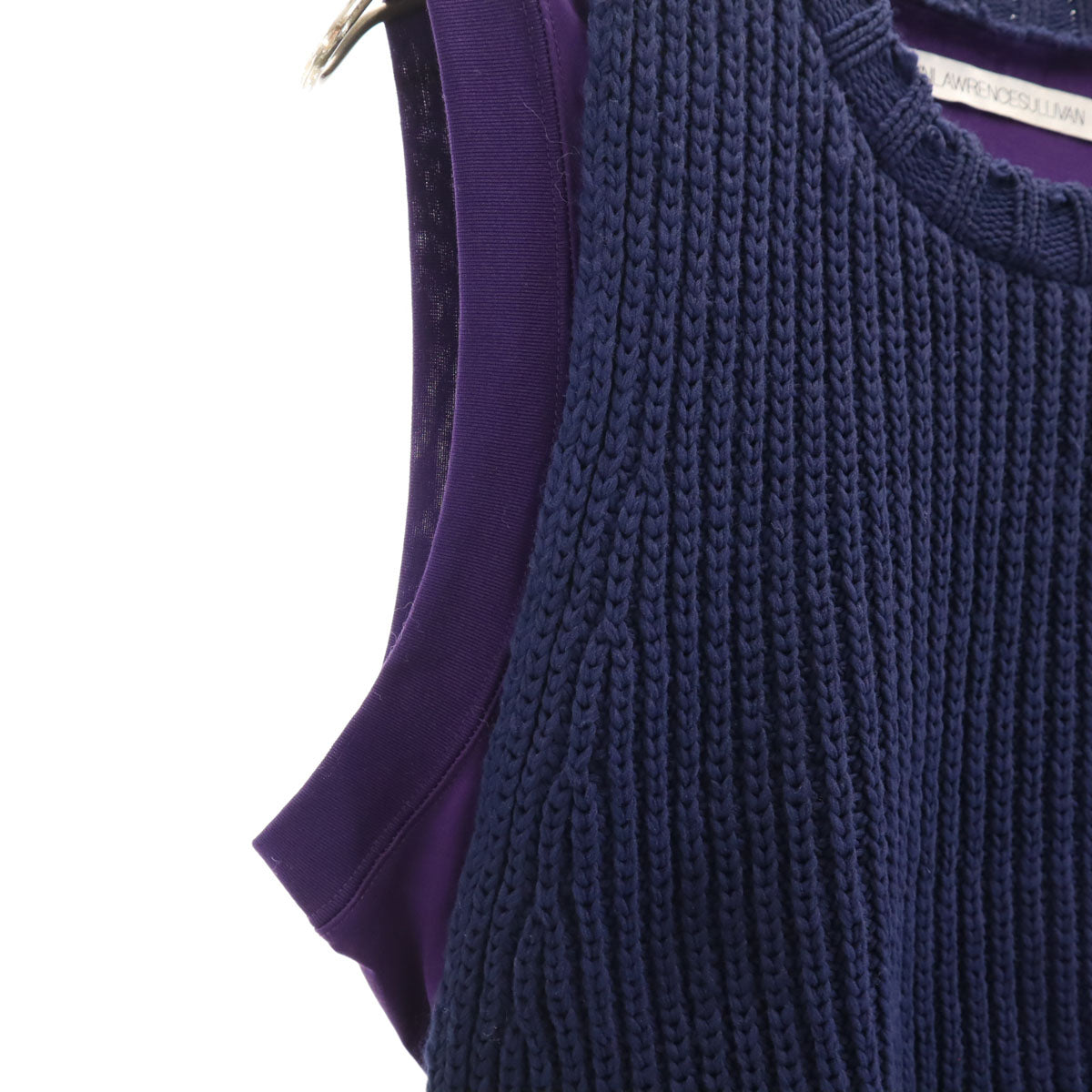 JOHN LAWRENCE SULLIVAN ジョンローレンスサリバン 日本製 ノースリーブ ニットレイヤード ワンピース パープル レディース