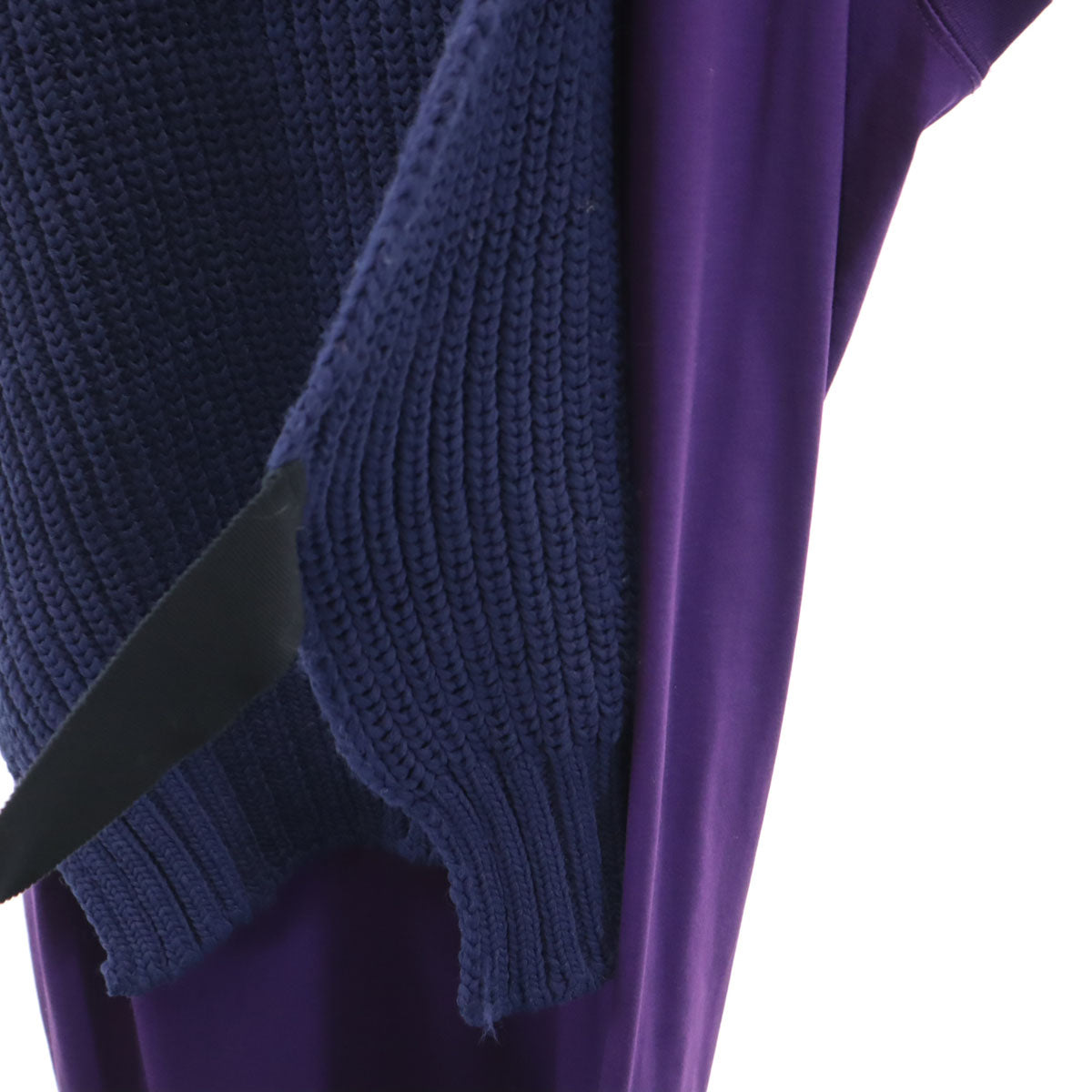 JOHN LAWRENCE SULLIVAN ジョンローレンスサリバン 日本製 ノースリーブ ニットレイヤード ワンピース パープル レディース