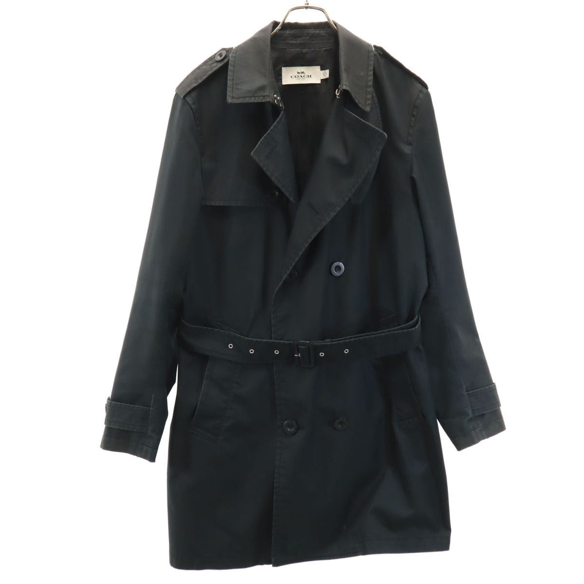 COACH コーチ トレンチコート M ブラック F87431 メンズ