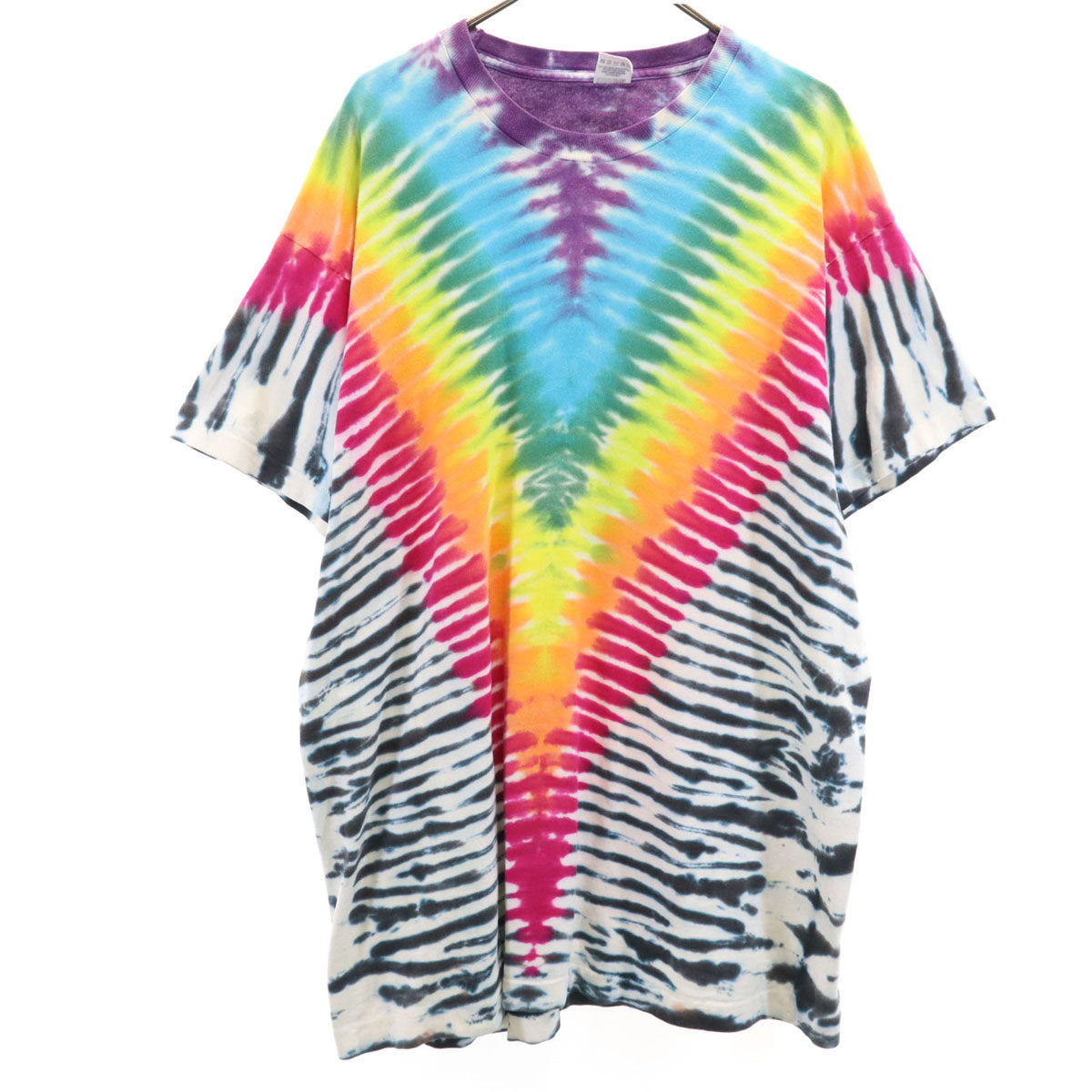 FRUIT OF THE LOOM フルーツオブザルーム 90s USA製 オールド タイダイ染め 半袖 Tシャツ XL マルチ シングルステッチ メンズ