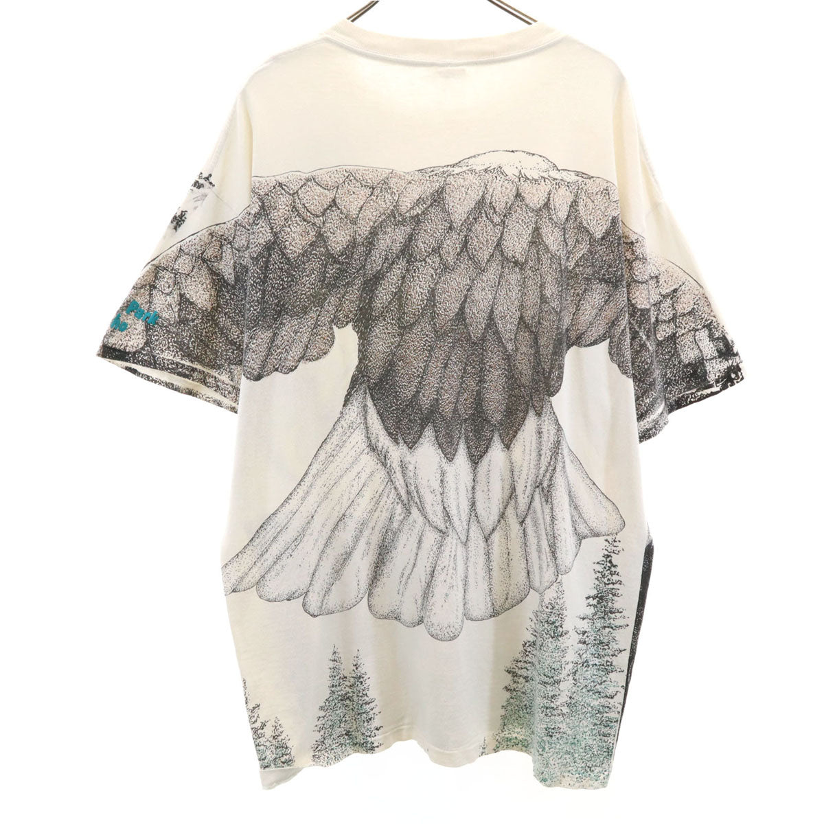 DELTA デルタ 90s オールド イーグル 半袖 ロング Tシャツ XL ホワイト シングルステッチ 鷲 メンズ