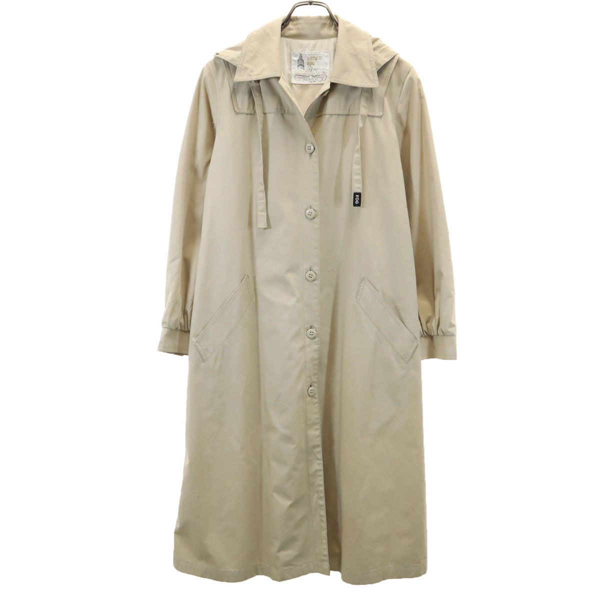 LONDON FOG ロンドンフォグ 80s ヴィンテージ フーデッド ステンカラーコート 8 ベージュ レディース