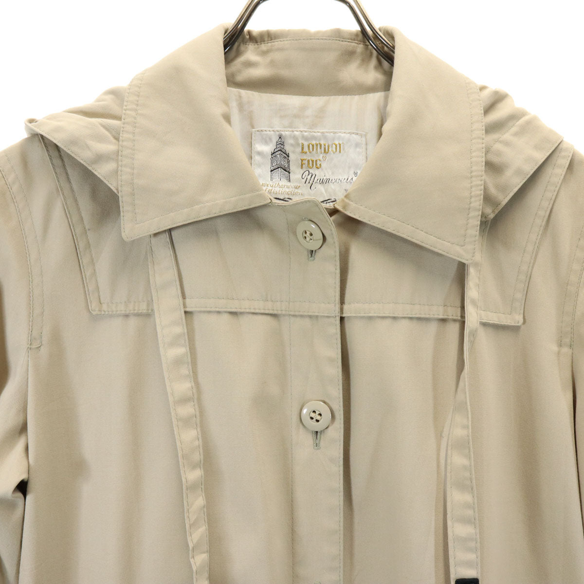 LONDON FOG ロンドンフォグ 80s ヴィンテージ フーデッド ステンカラーコート 8 ベージュ レディース