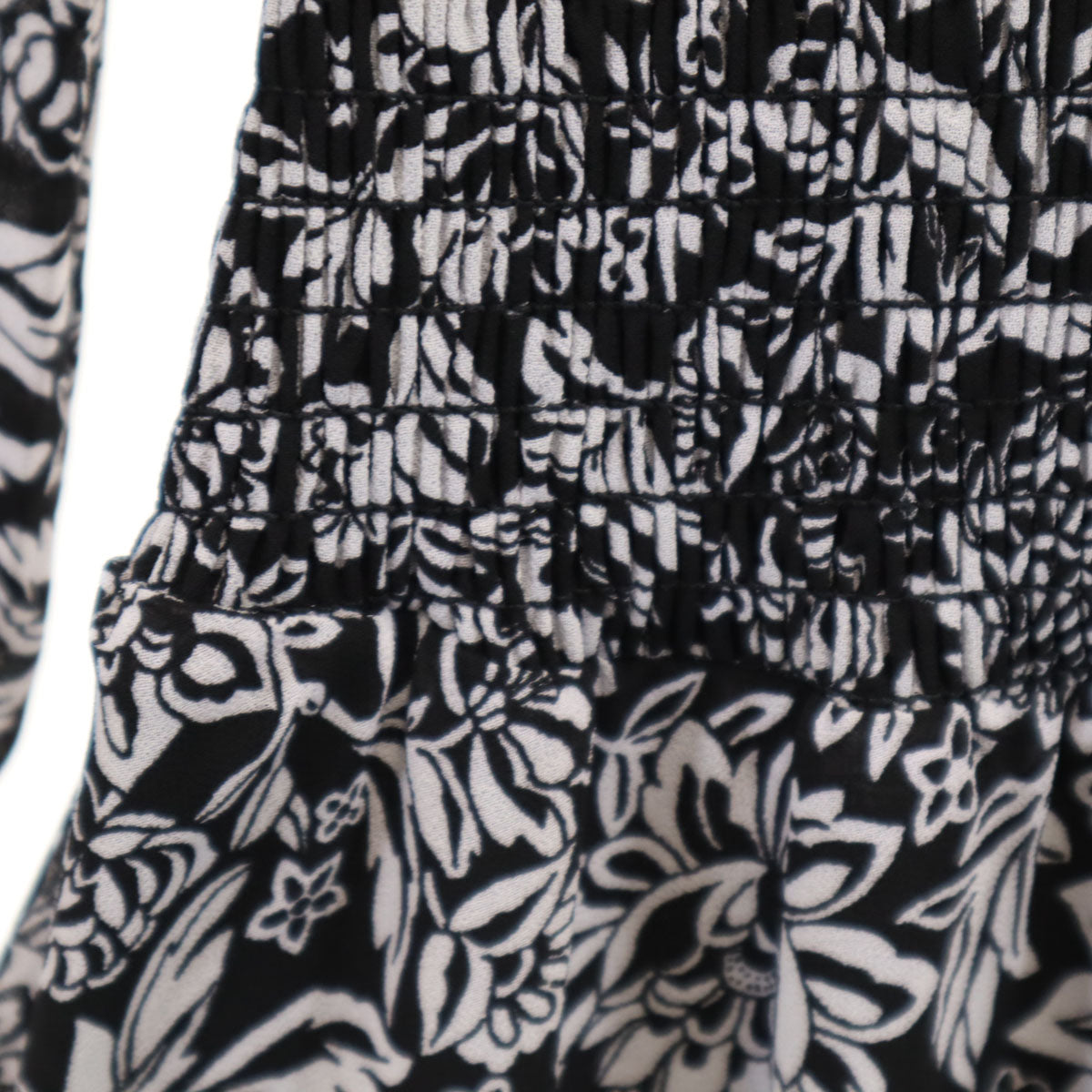 未使用 MICHAEL MICHAEL KORS マイケルマイケルコース 花柄 長袖 シアースリーブ ロングワンピース XS ブラック シースルー レディース