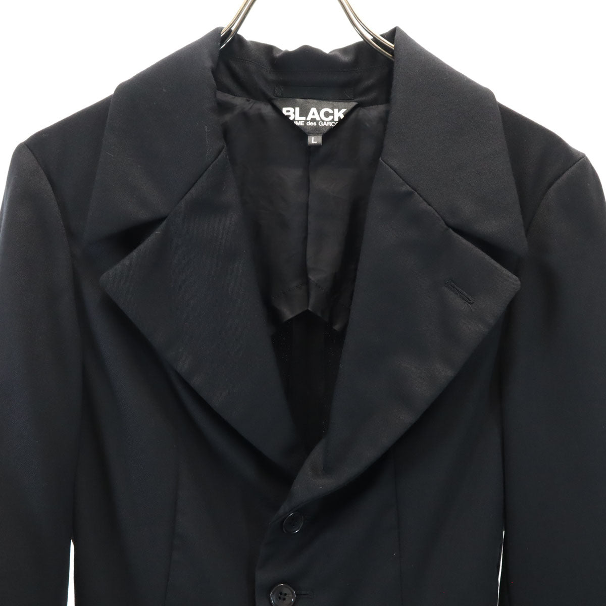 BLACK COMME des GARCONS ブラックコムデギャルソン 2008年 日本製 7分袖 タキシード テーラードジャケット L ブラック レディース