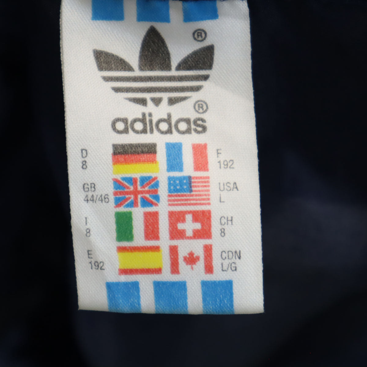 adidas アディダス 80s ヴィンテージ ナイロンジャケット L ネイビー メンズ