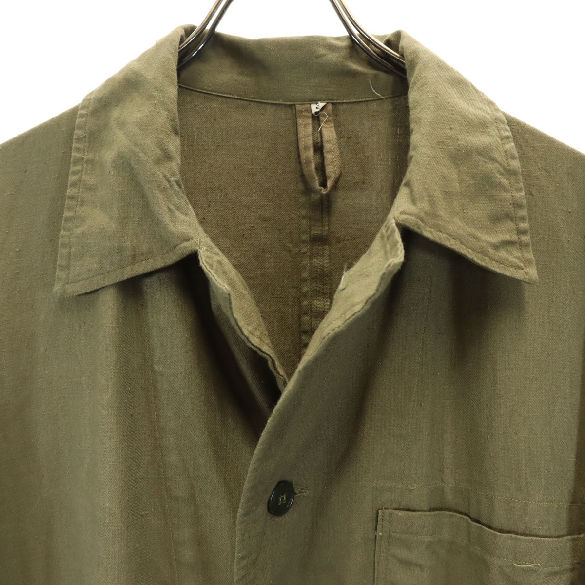 チェコスロバキア軍 50s ヴィンテージ ワーク ステンカラーコート 3 カーキ ミリタリー メンズ