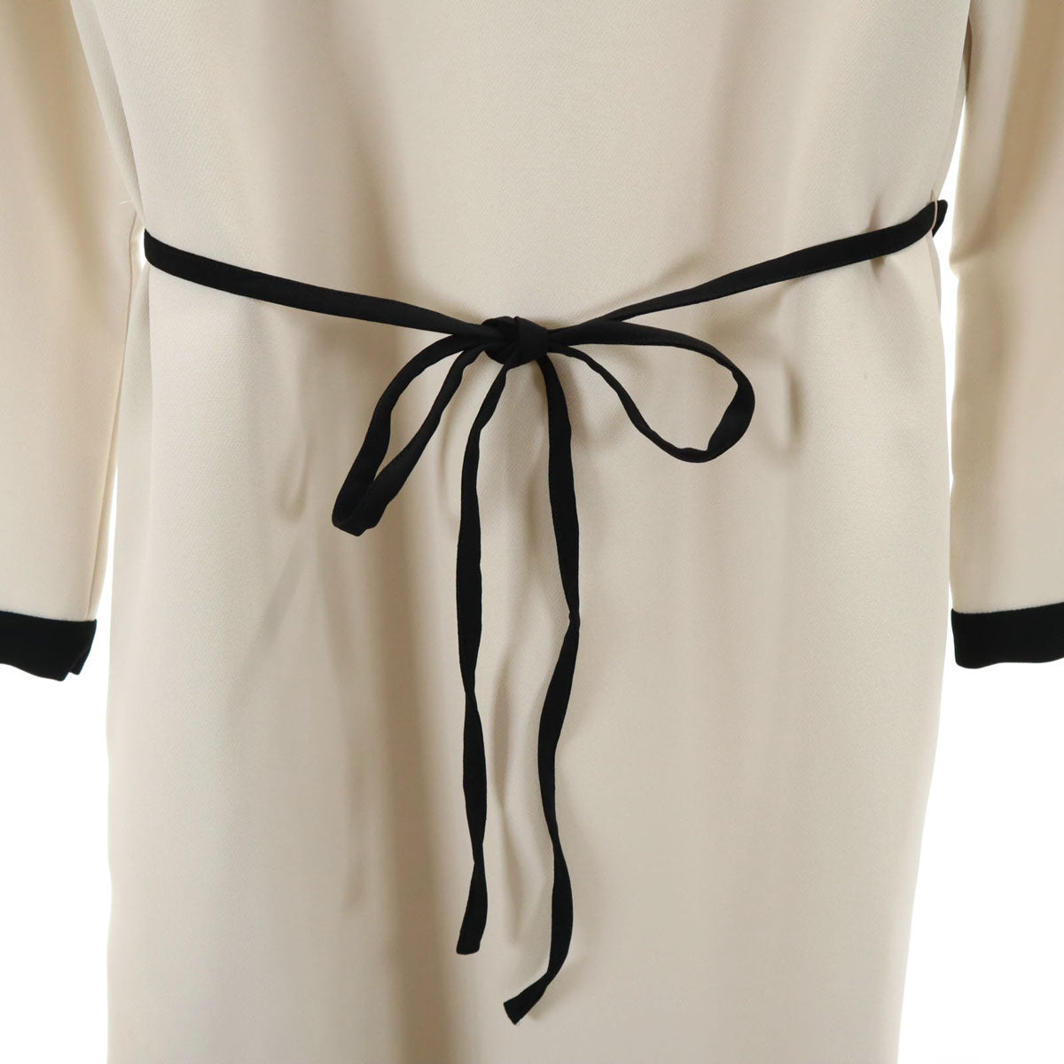 La TOTALITE ラトータリテ 7分袖 パイピング ワンピース 36 ベージュ系 レディース