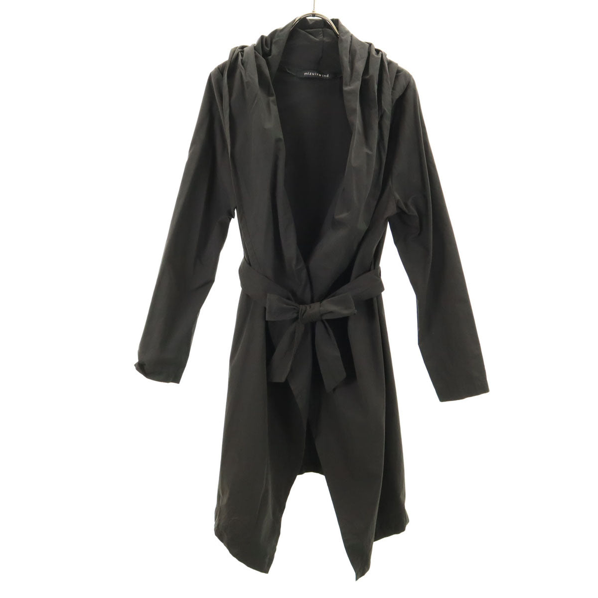 mizuiro ind ミズイロインド 日本製 リネンブレンド コート 黒 レディース
