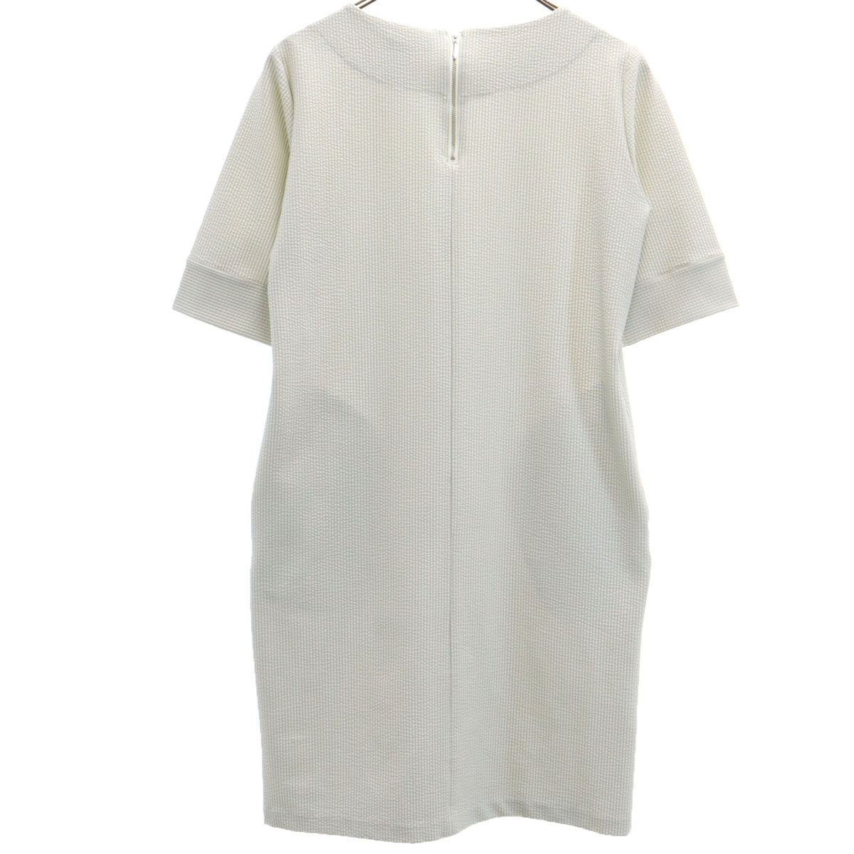 BEAUTY&YOUTH UNITED ARROWS ビューティーアンドユース ユナイテッドアローズ ストライプ柄 半袖 シアサッカー ワンピース ホワイト レディース