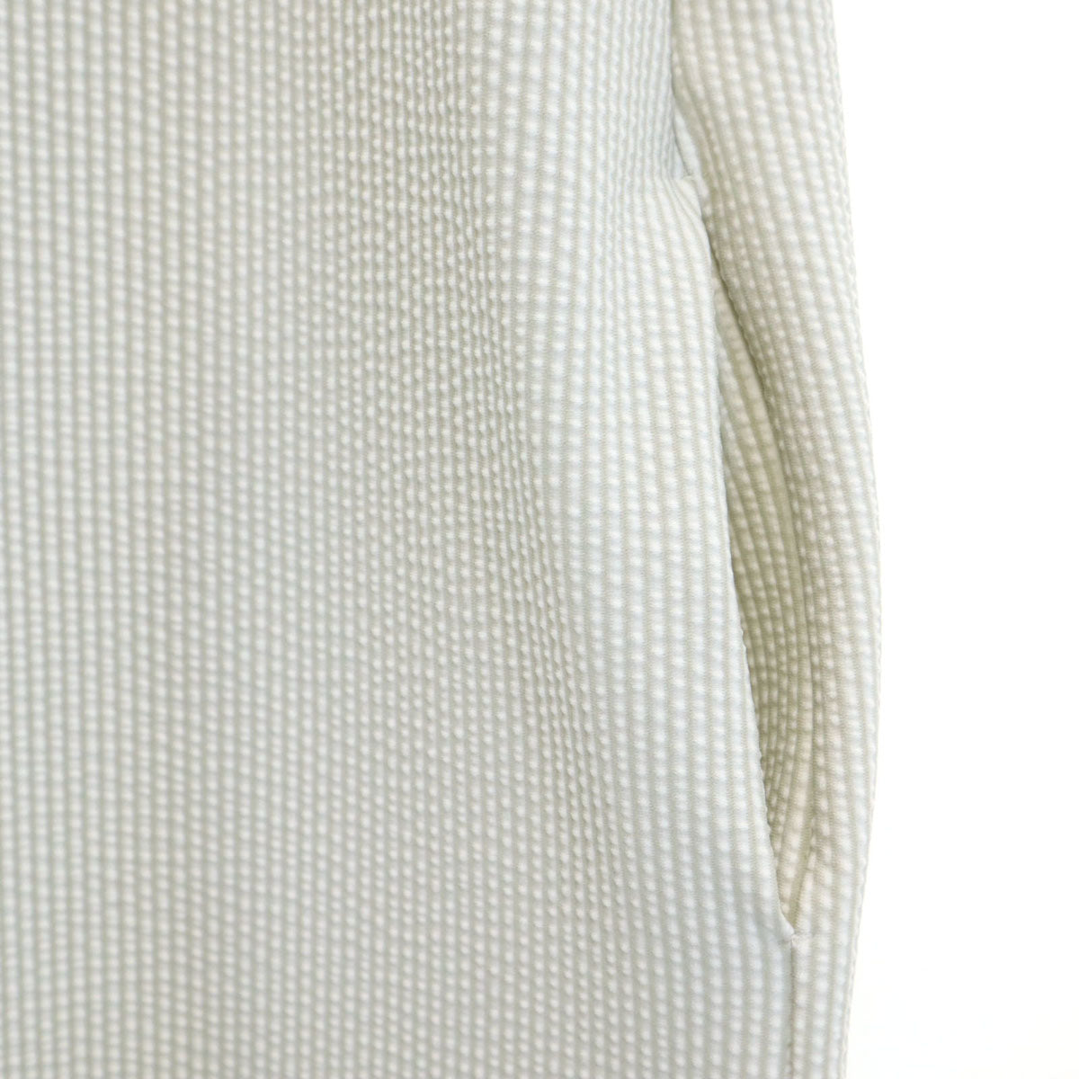 BEAUTY&YOUTH UNITED ARROWS ビューティーアンドユース ユナイテッドアローズ ストライプ柄 半袖 シアサッカー ワンピース ホワイト レディース