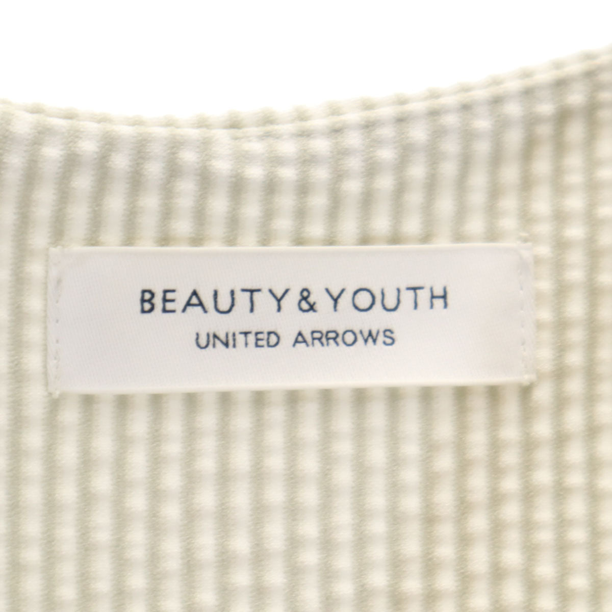 BEAUTY&YOUTH UNITED ARROWS ビューティーアンドユース ユナイテッドアローズ ストライプ柄 半袖 シアサッカー ワンピース ホワイト レディース