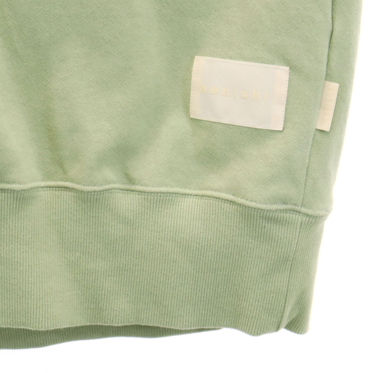 ケンイチ 日本製 長袖 スウェット スキッパーカラー トレーナー L 黄緑系 メンズ