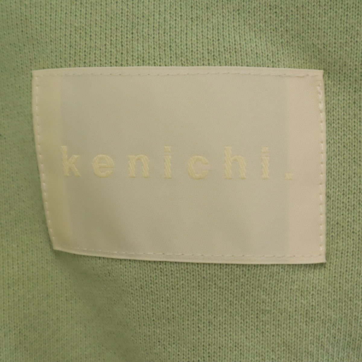 ケンイチ 日本製 長袖 スウェット スキッパーカラー トレーナー L 黄緑系 メンズ