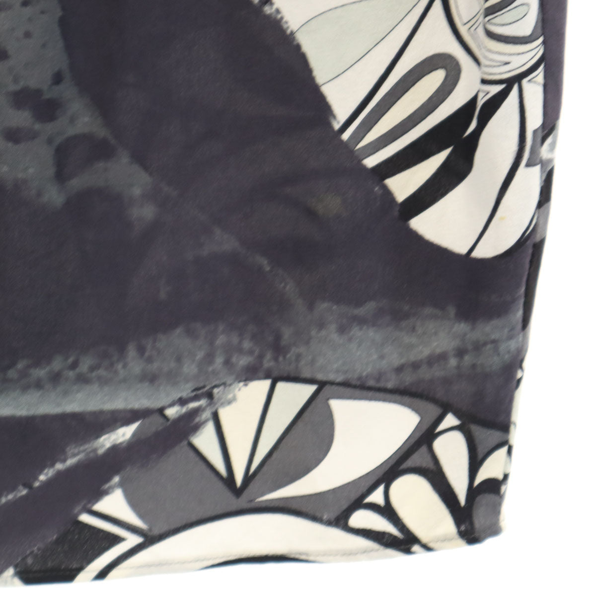 Emilio Pucci エミリオプッチ イタリア製 シルク 総柄 7分袖 カシュクール ワンピース 38 グレー レディース