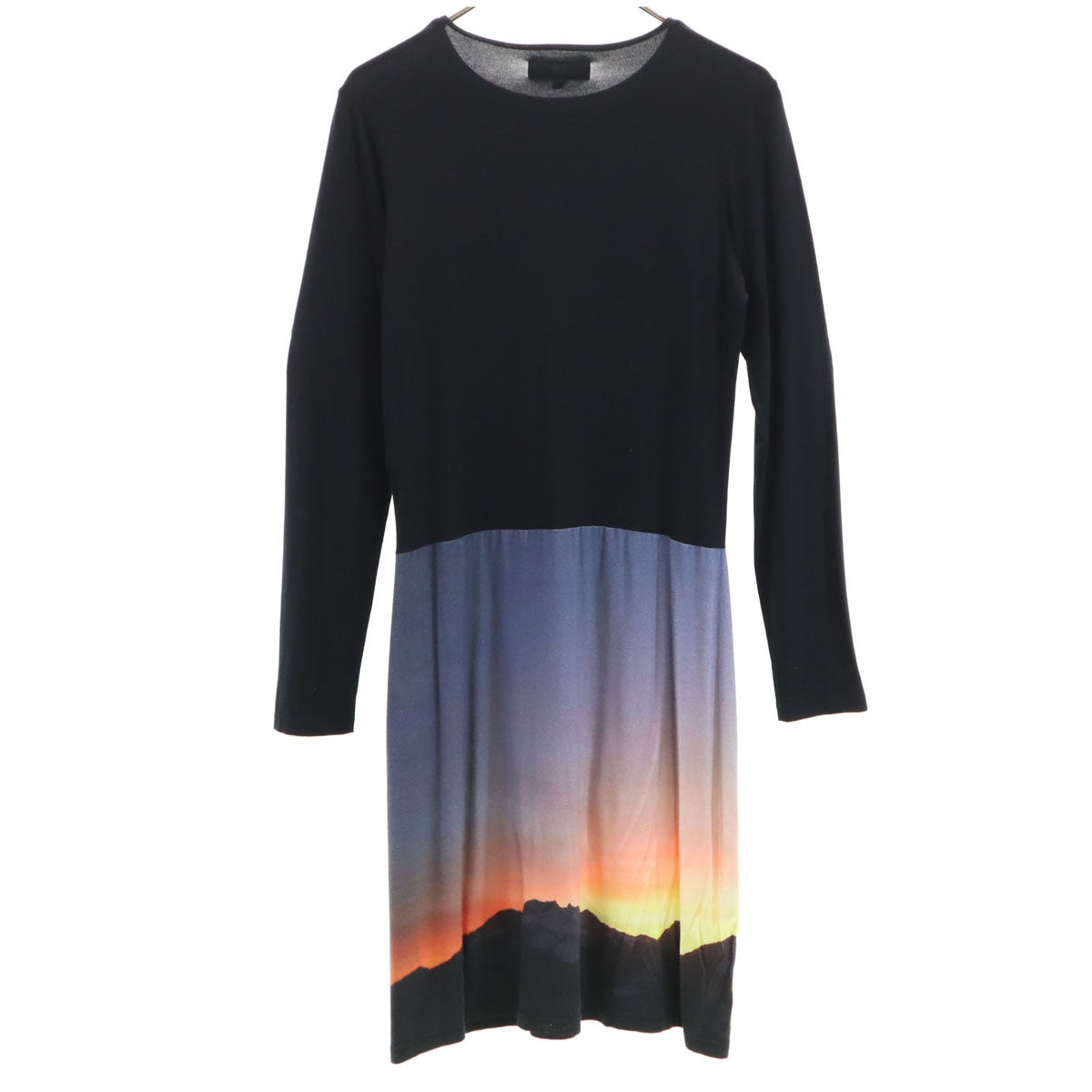 agnes b. アニエスベー フランス製 長袖 ワンピース 2 ブラック レディース