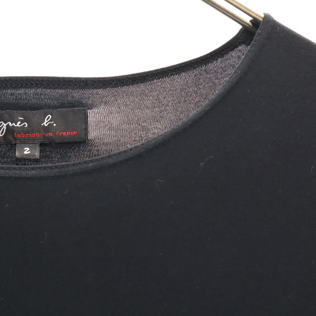 agnes b. アニエスベー フランス製 長袖 ワンピース 2 ブラック レディース