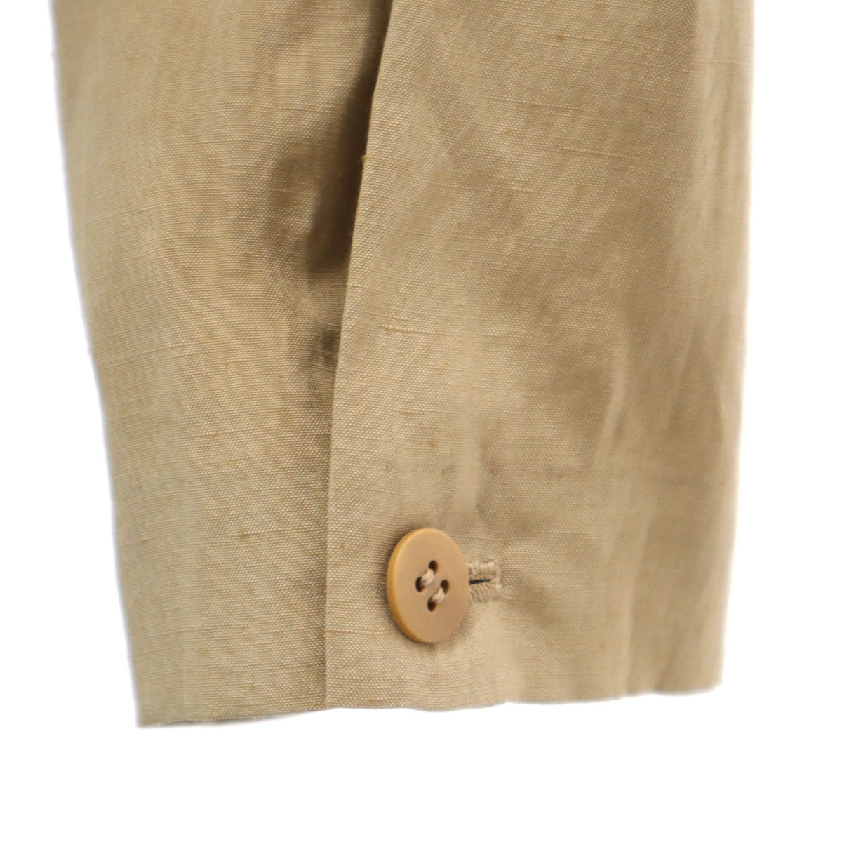 GIORGIO ARMANI ジョルジオアルマーニ 90s イタリア製 リネンブレンド オールド 長袖 シャツワンピース 40 ベージュ レディース