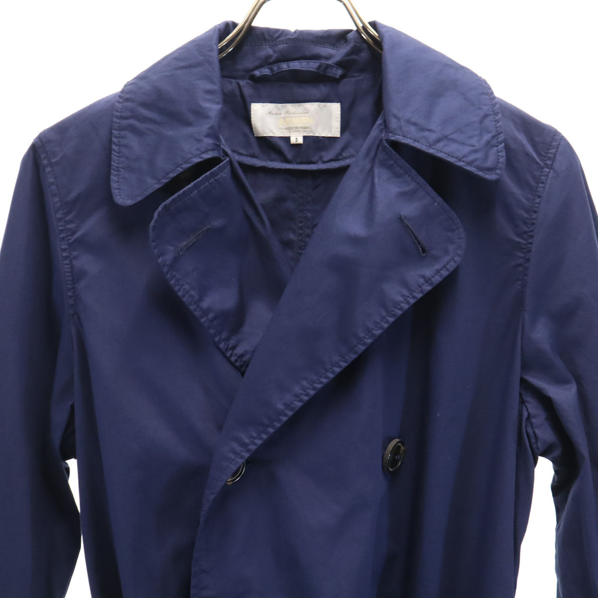 ARMEN アーメン フランス製 トレンチコート 3 ネイビー レディース