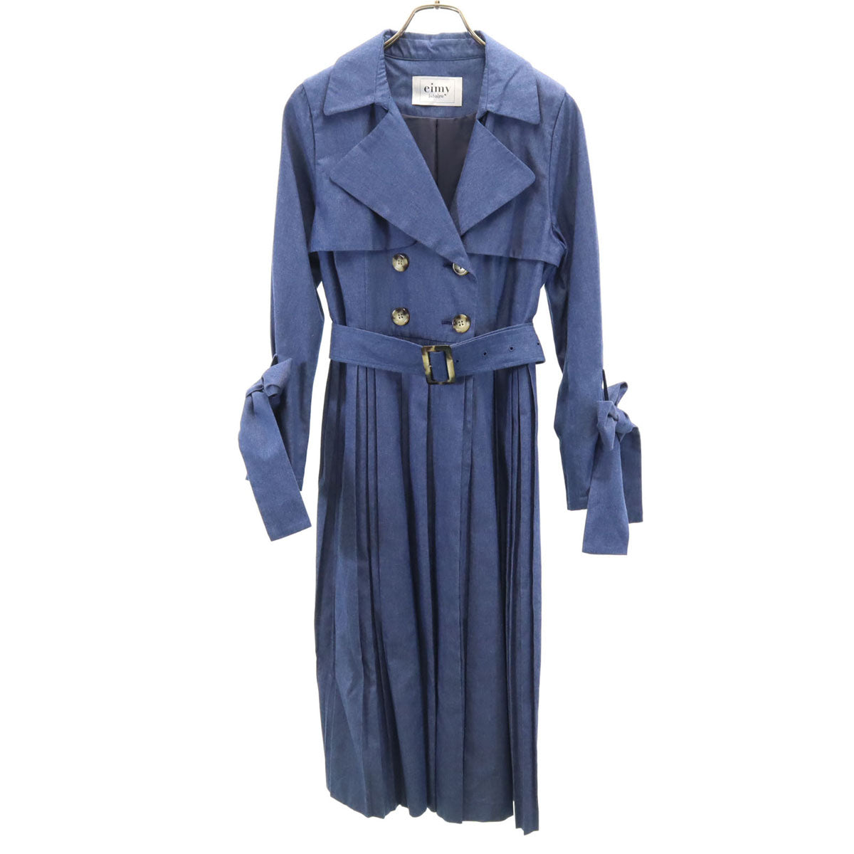 eimy istoire エイミーイストワール ダブル プリ-ツ切替 コート F ブルー系 レディース