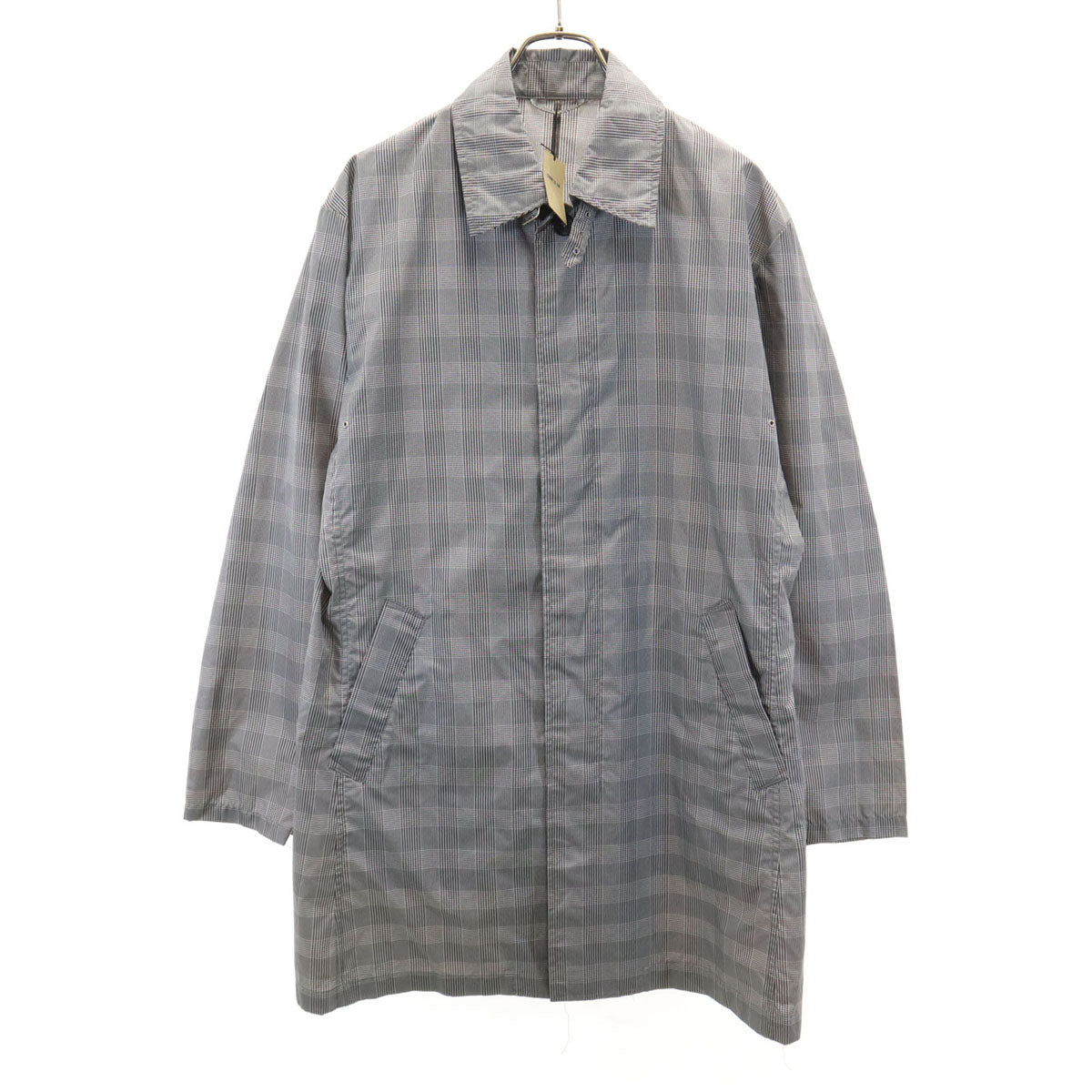 未使用 COMME CA ISM コムサイズム グランチェック コート L ブラック系 首ベルト メンズ