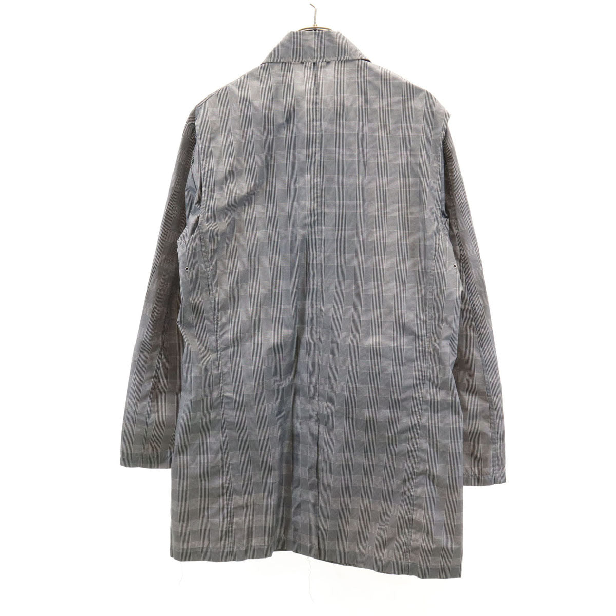 未使用 COMME CA ISM コムサイズム グランチェック コート L ブラック系 首ベルト メンズ