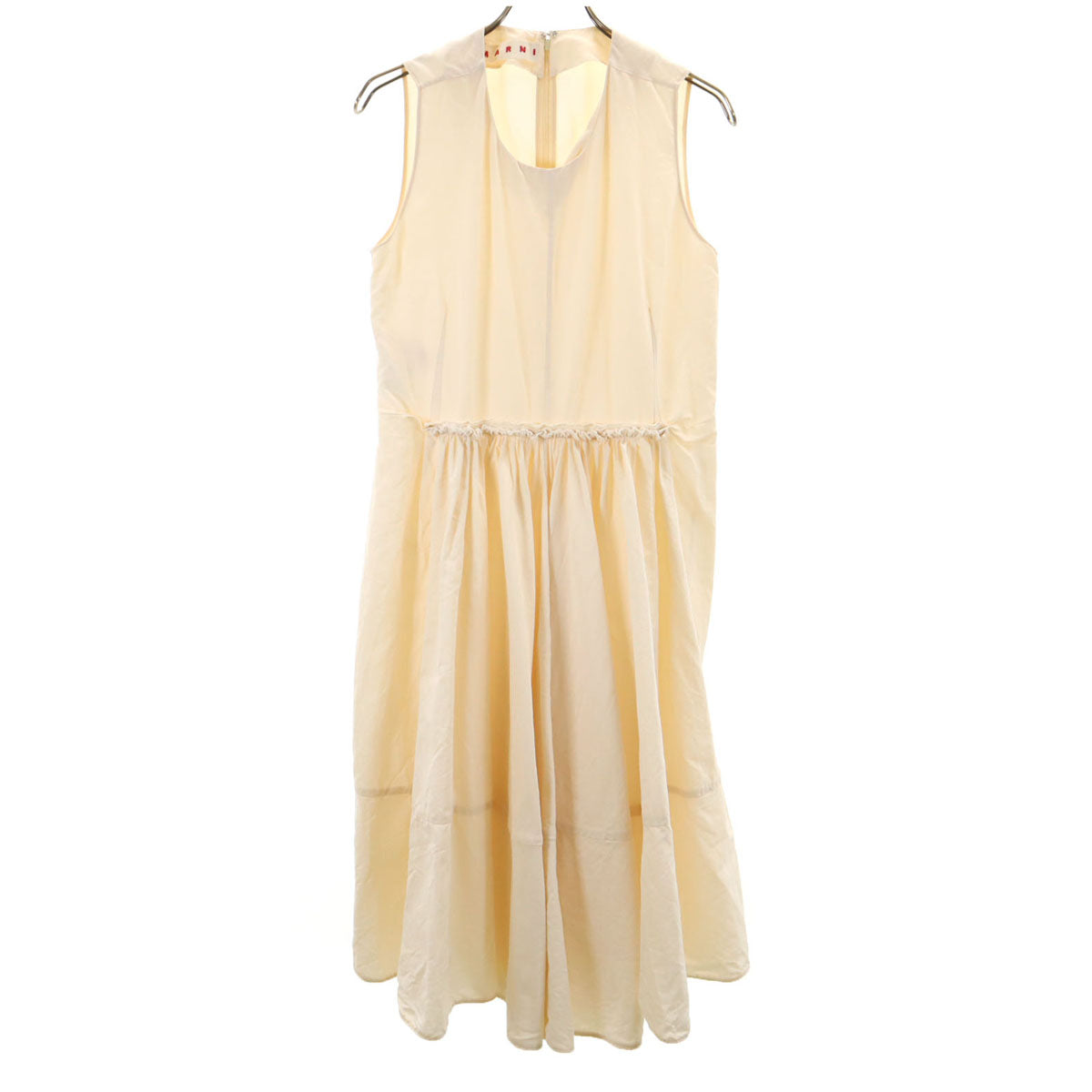 MARNI マルニ イタリア製 リネンブレンド ノースリーブ ワンピース 38 ベージュ系 レディース