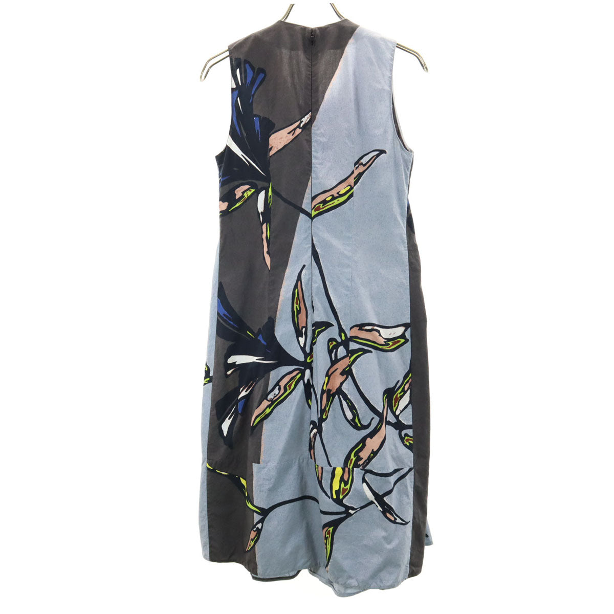 MARNI マルニ イタリア製 花柄 ノースリーブ ワンピース 38 グレー レディース