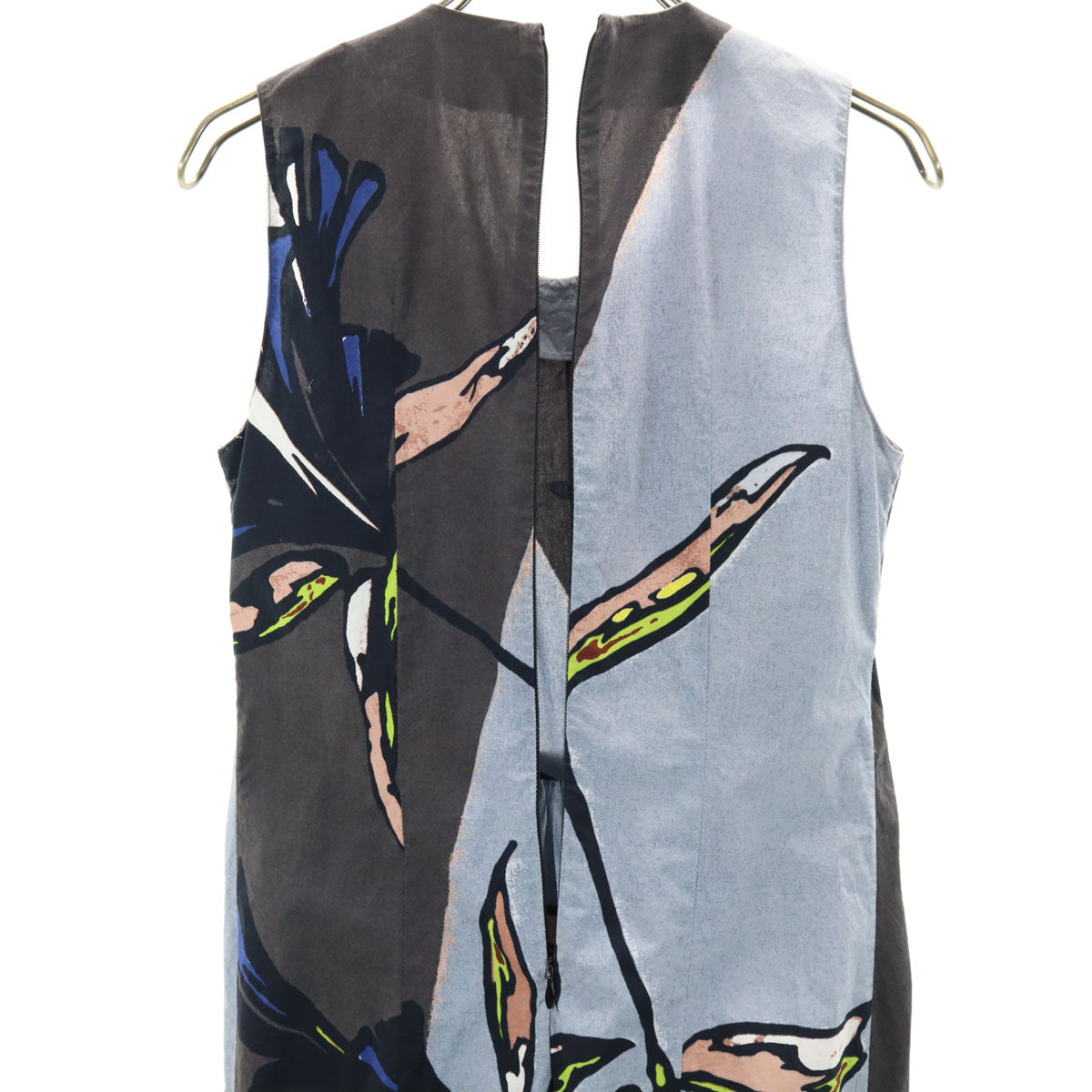 MARNI マルニ イタリア製 花柄 ノースリーブ ワンピース 38 グレー レディース