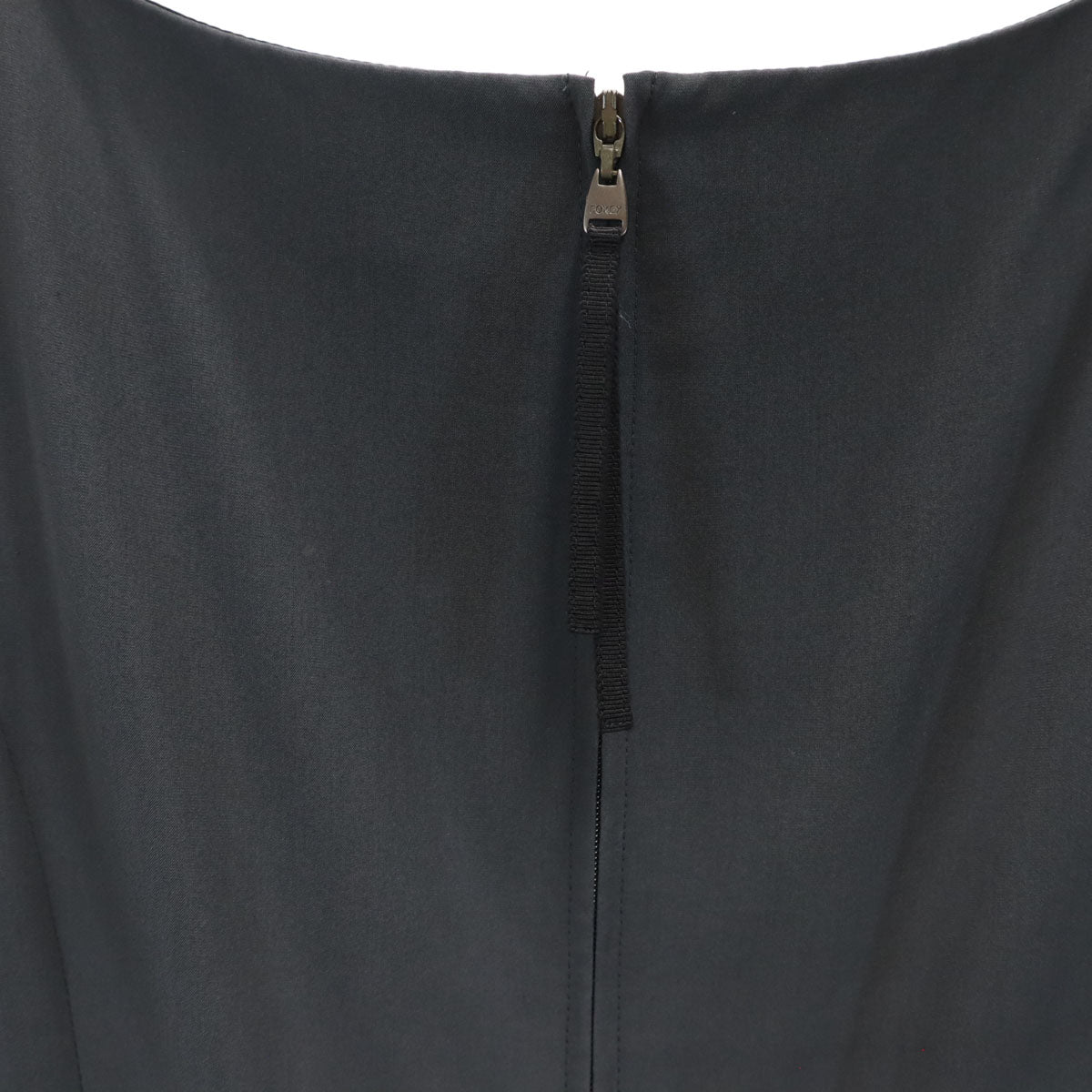 FOXEY フォクシー 日本製 シルクブレンド ノースリーブ ワンピース 40 チャコールグレー レディース