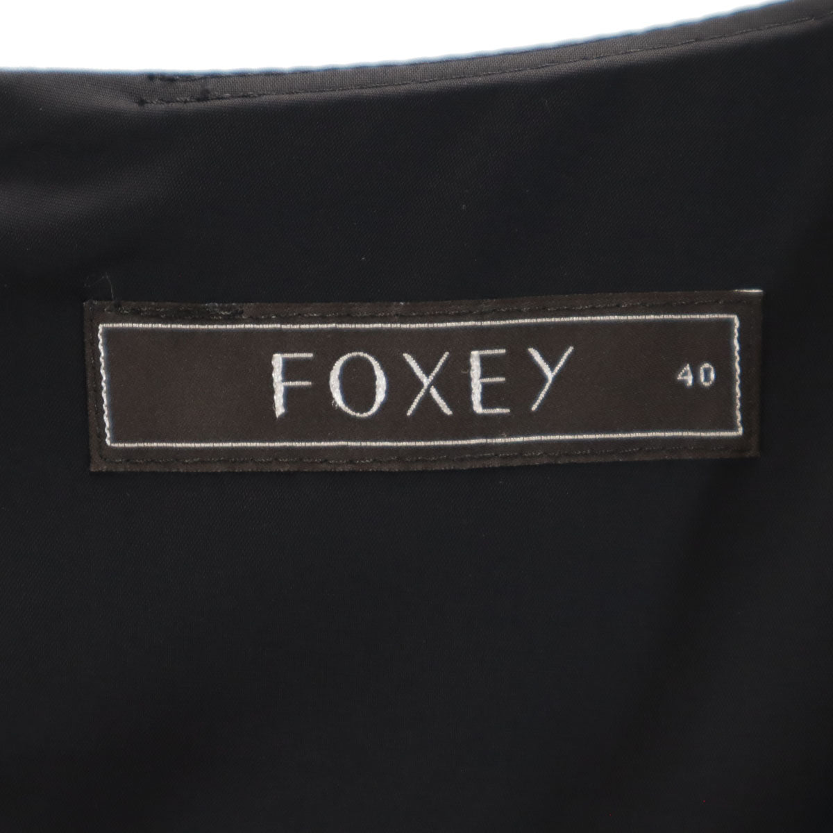 FOXEY フォクシー 日本製 シルクブレンド ノースリーブ ワンピース 40 チャコールグレー レディース