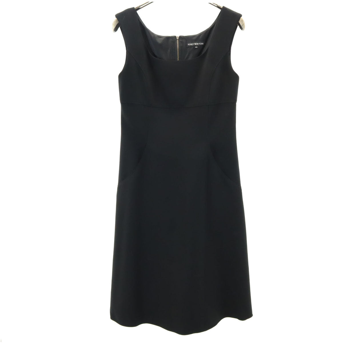 FOXEY NEW YORK フォクシーニューヨーク 日本製 ノースリーブ ワンピース 38 ブラック レディース