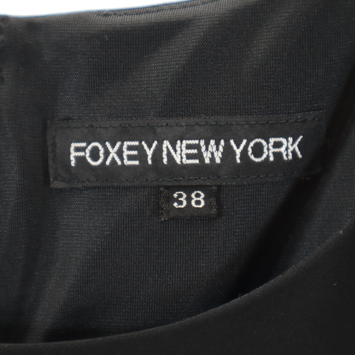 FOXEY NEW YORK フォクシーニューヨーク 日本製 ノースリーブ ワンピース 38 ブラック レディース