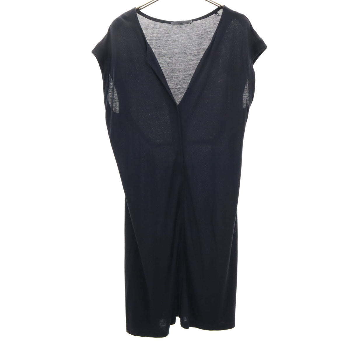 JIL SANDER ジルサンダー イタリア製 ノースリーブ スキッパーカラー ワンピース 32 ネイビー レディース