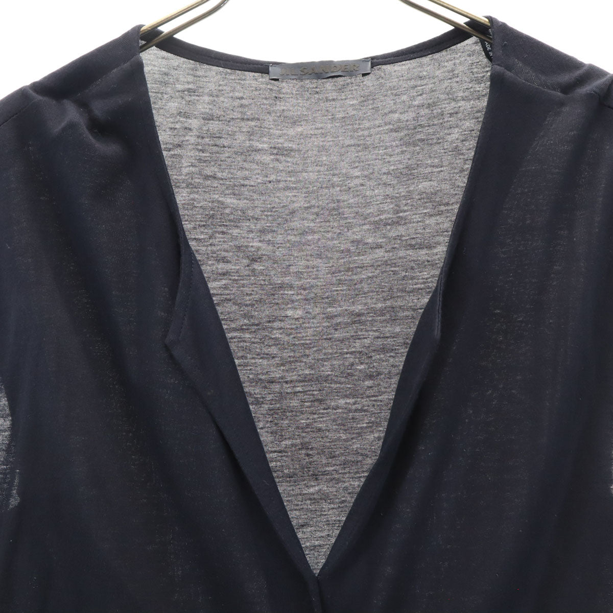 JIL SANDER ジルサンダー イタリア製 ノースリーブ スキッパーカラー ワンピース 32 ネイビー レディース