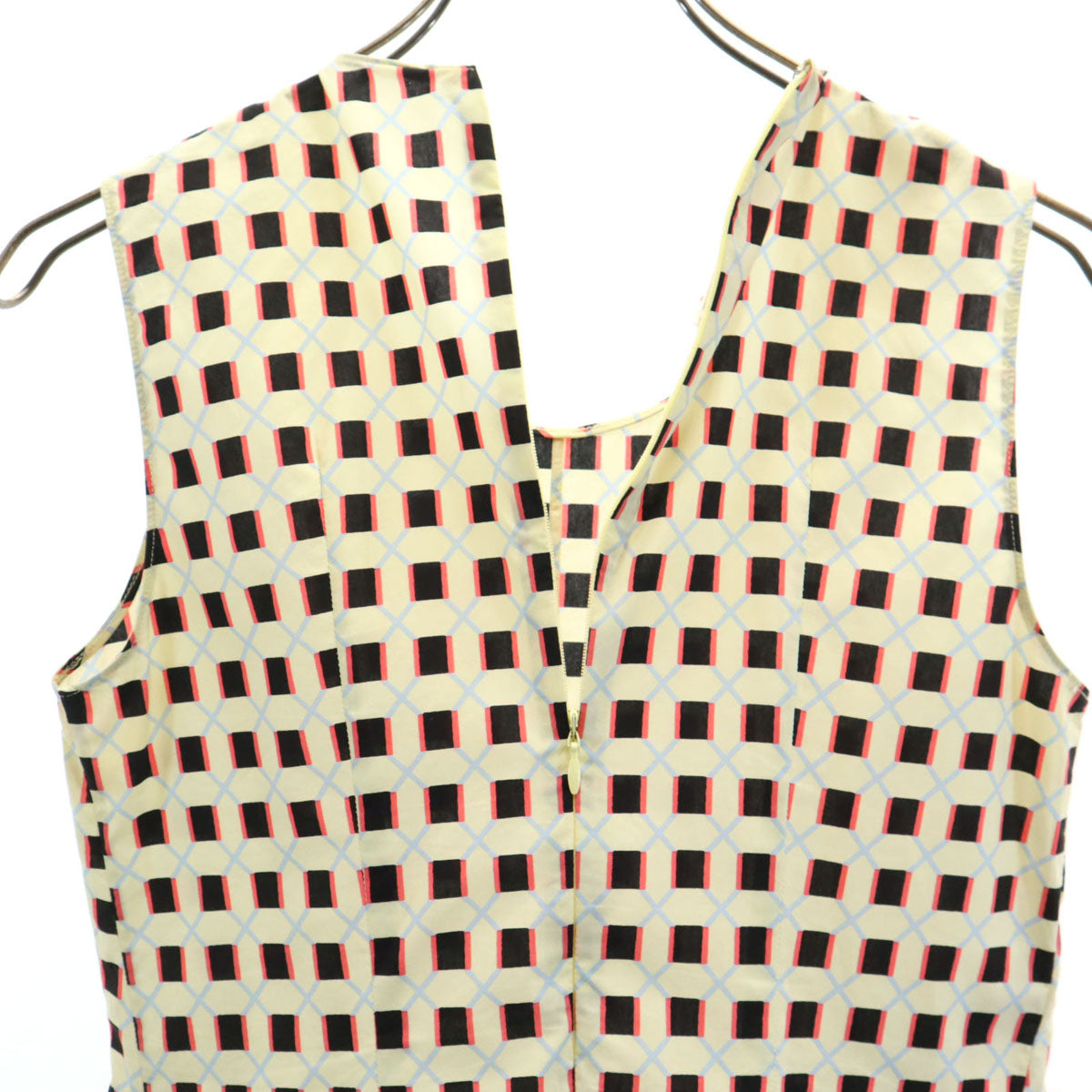 MARNI マルニ イタリア製 総柄 ノースリーブ ワンピース 38 ライトイエロー レディース