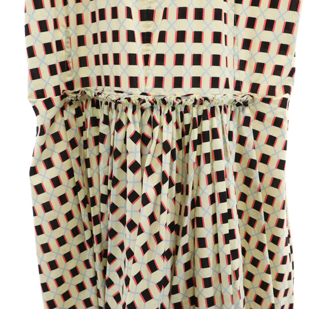 MARNI マルニ イタリア製 総柄 ノースリーブ ワンピース 38 ライトイエロー レディース