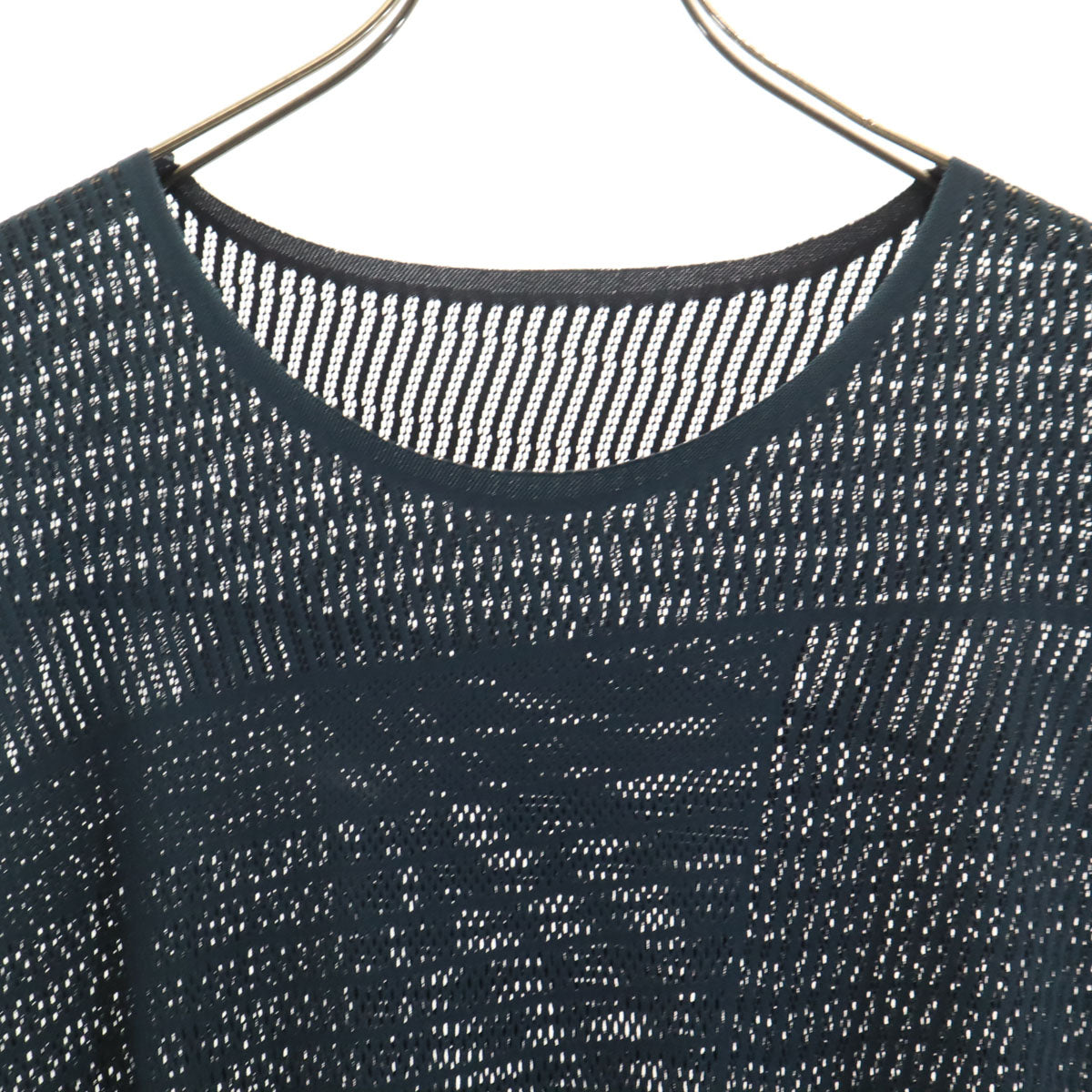 PLEATS PLEASE プリーツプリーズ 日本製 ノースリーブ A-POC ワンピース 3 ネイビー イッセイミヤケ メッシュ レディース